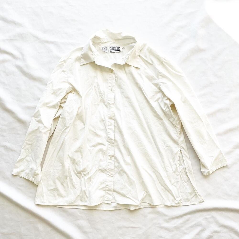 Carlie’s Court Oversized White Button Down Top